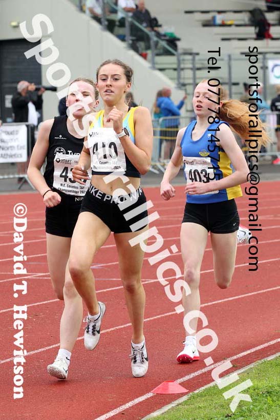 Women and Girls 1500 metres, 2021 North Eastern Track and Field Champs., Middesbrough. Photo: David T. Hewitson/Sports for All Pics